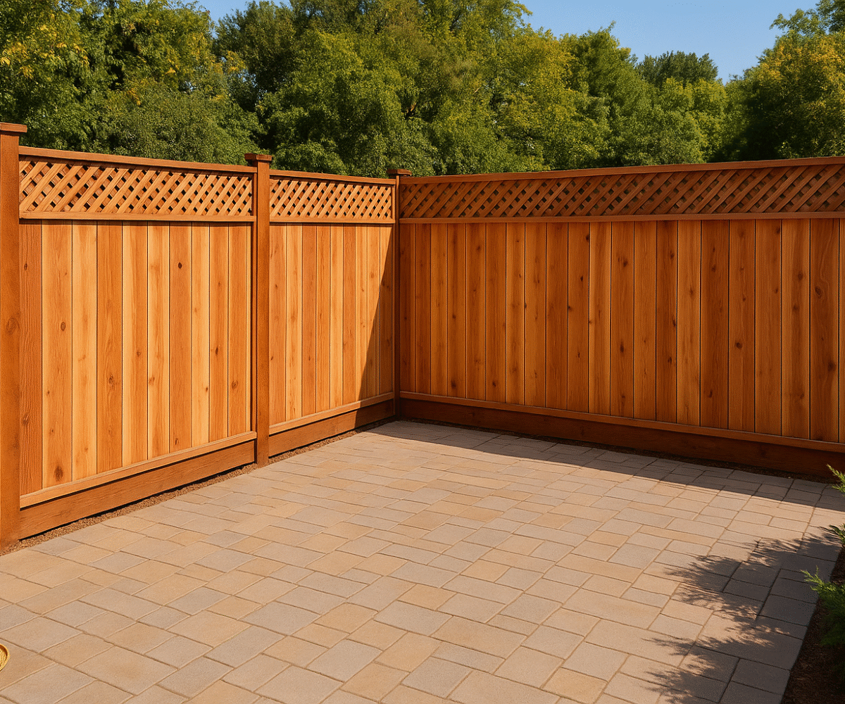 Professional fence repair completed in Palo Alto, CA, restoring structure and appearance to an aging backyard fence.